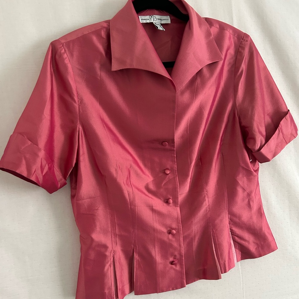 Marisa Baratelli Pink Silk Blouse